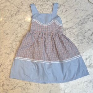 Elfie London Charming Kids Dress in Blue and Pink Plaid